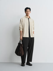 Men's Old Money Style Textured Linen Shirt