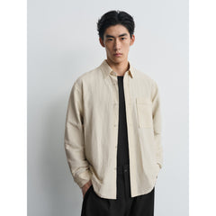 Men's Old Money Style Textured Linen Shirt