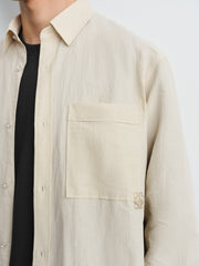 Men's Old Money Style Textured Linen Shirt