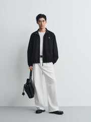 Men's Casual Jacquard-Knit Stand-Collar Jacket