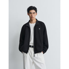 Men's Casual Jacquard-Knit Stand-Collar Jacket