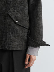 Men's Casual PU Collar Paneled Jacket
