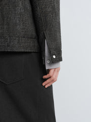Men's Casual PU Collar Paneled Jacket