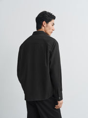 Men's Casual Bark-Textured Shirt