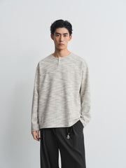 Men's Casual Waffle-Texture Henley  T-Shirt