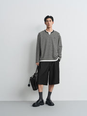 Men's Casual Striped Faux-Layer Long-Sleeve T-Shirt