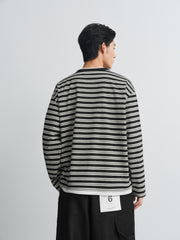 Men's Casual Striped Faux-Layer Long-Sleeve T-Shirt