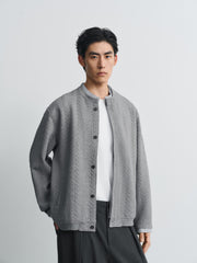 Men's Old Money Style Cable-Knit Jacket