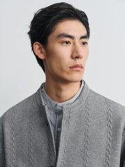 Men's Old Money Style Cable-Knit Jacket