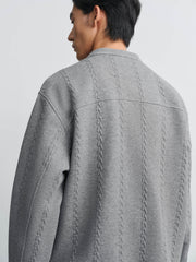 Men's Old Money Style Cable-Knit Jacket