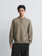 Men's Casual Henley Solid Sweater