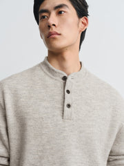 Men's Casual Henley Solid Sweater