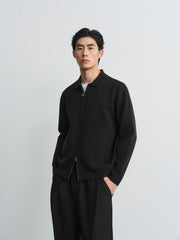 Men's Commuter Solid Jacket-Style Cardigan