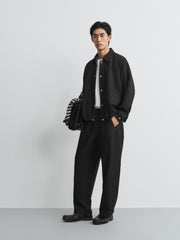 Men's Casual Shadow Jacquard Black Jacket