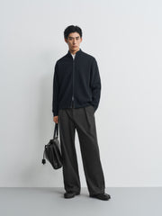 Men's Casual Stand-Collar Sweater Jacket