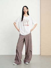 Women's Casual Embroidered Letter Print T-Shirt