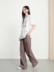 Women's Casual Embroidered Letter Print T-Shirt