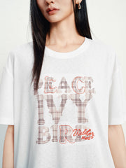 Women's Casual Embroidered Letter Print T-Shirt