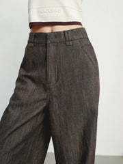 Women's Casual High-Waist  Curved-Leg Jeans