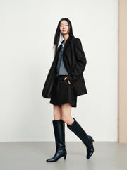 Women's casual double-breasted wool blazer