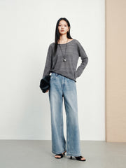 Women's Casual Flattering High-Rise Wide-Leg Jeans