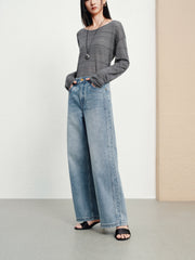 Women's Casual Flattering High-Rise Wide-Leg Jeans