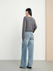 Women's Casual Flattering High-Rise Wide-Leg Jeans