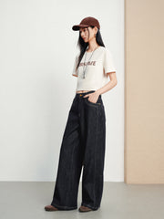 Women's Casual Flattering High-Rise Wide-Leg Jeans