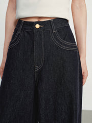 Women's Casual Flattering High-Rise Wide-Leg Jeans