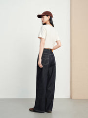 Women's Casual Flattering High-Rise Wide-Leg Jeans