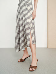 Women's French-Style Vintage Plaid Print Dress