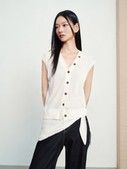 Women's Commuter Triacetate-Blend V-Neck Knit Vest