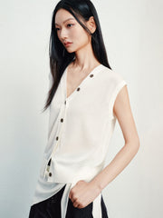 Women's Commuter Triacetate-Blend V-Neck Knit Vest