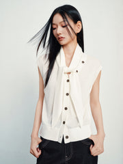 Women's Commuter Triacetate-Blend V-Neck Knit Vest