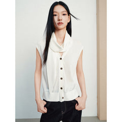 Women's Commuter Triacetate-Blend V-Neck Knit Vest