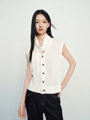 Women's Commuter Triacetate-Blend V-Neck Knit Vest