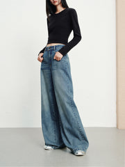 Women's Casual High-Rise Distressed Jeans