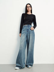 Women's Casual High-Rise Distressed Jeans