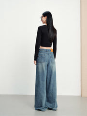 Women's Casual High-Rise Distressed Jeans