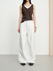 Women's Casual High-Rise White Jeans
