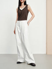 Women's Casual High-Rise White Jeans