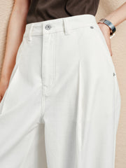 Women's Casual High-Rise White Jeans
