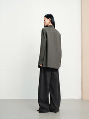 Women's casual double-breasted wool blazer