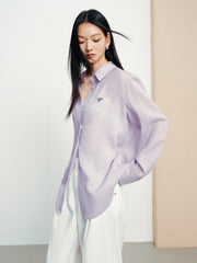 Women's casual lightweight sheer long-sleeve blouse