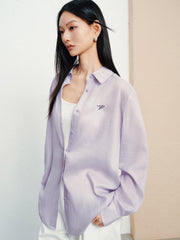 Women's casual lightweight sheer long-sleeve blouse
