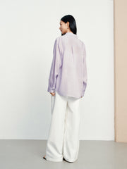 Women's casual lightweight sheer long-sleeve blouse