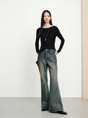 Women's Casual 4-Way Stretch Supermodel Flare Jeans
