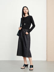 Women's Casual Relaxed Wide-Leg Cropped Jeans