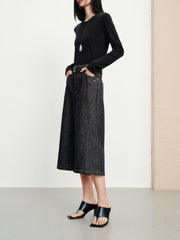 Women's Casual Relaxed Wide-Leg Cropped Jeans