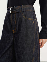 Women's Casual Relaxed Wide-Leg Cropped Jeans